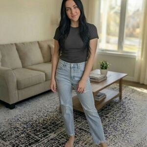 A.N.A. High Rise Straight Leg Distressed Jeans Cosmic Blue - 8P - NWT